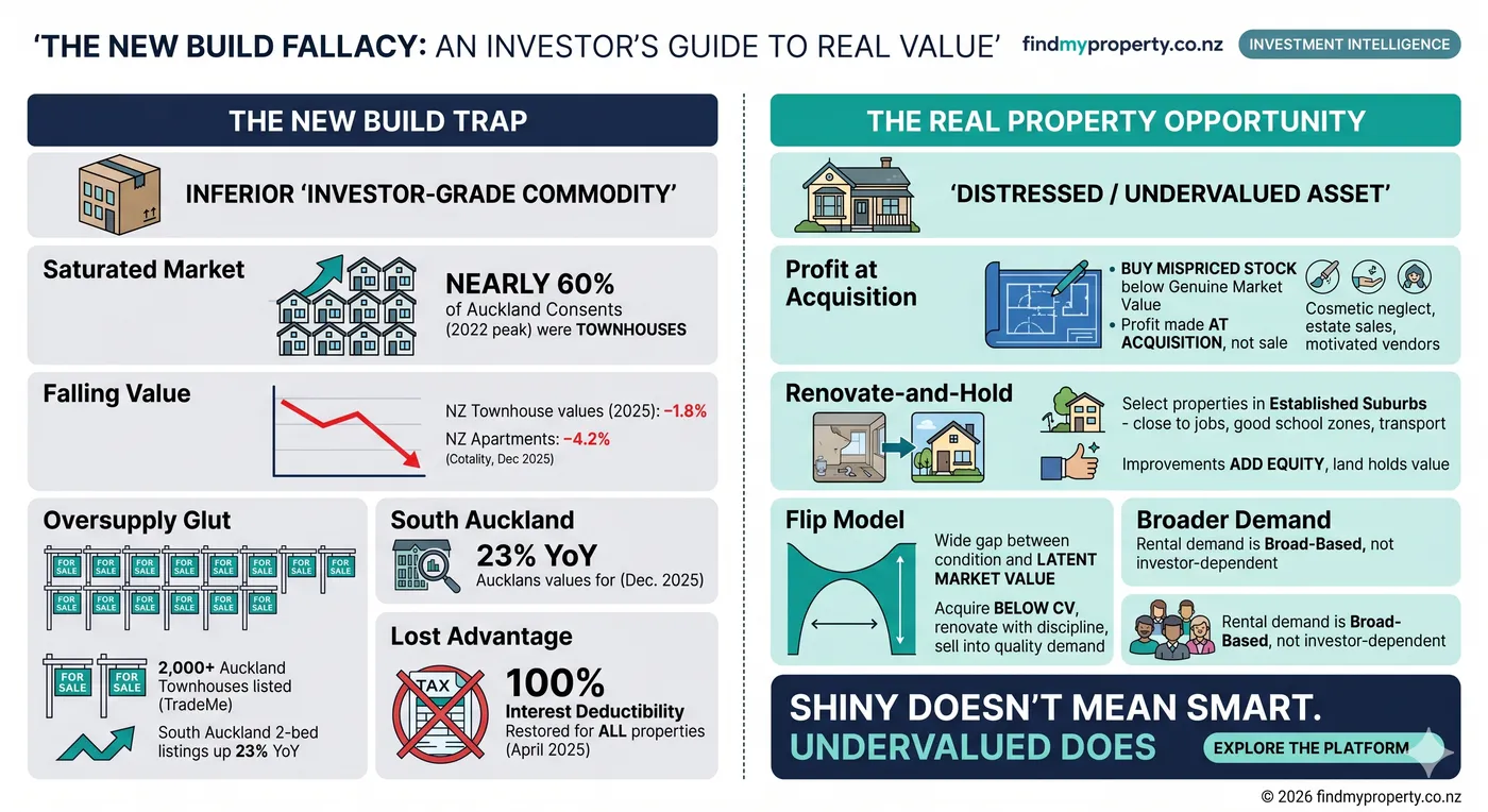 New build townhouses versus value-add investment property in New Zealand